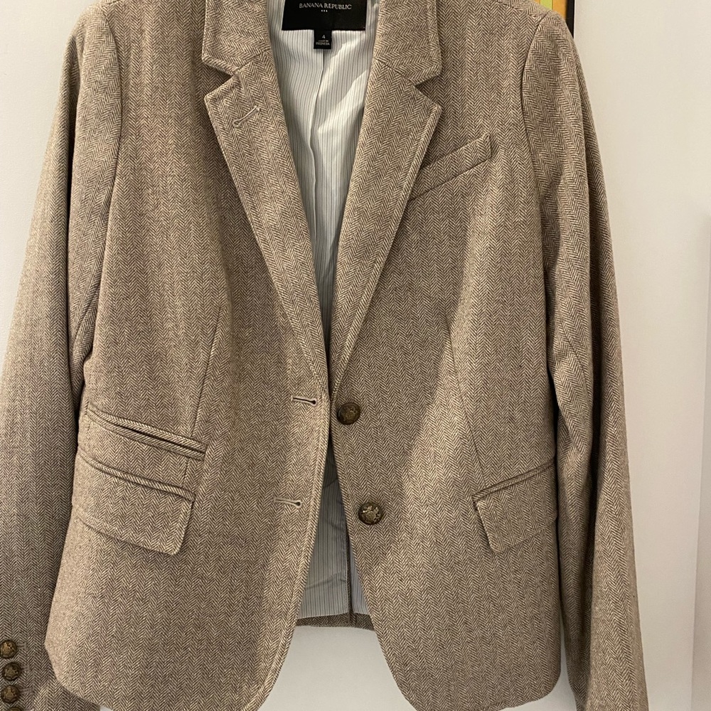 Wool chevron print blazer